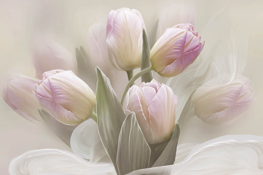 Фотообои Тюльпаны акварель
